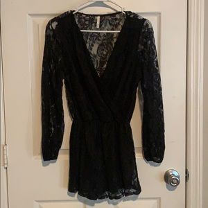 Black lace romper